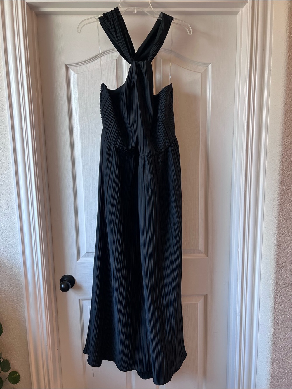 A New Day Black Pleated Halter Maxi Dress